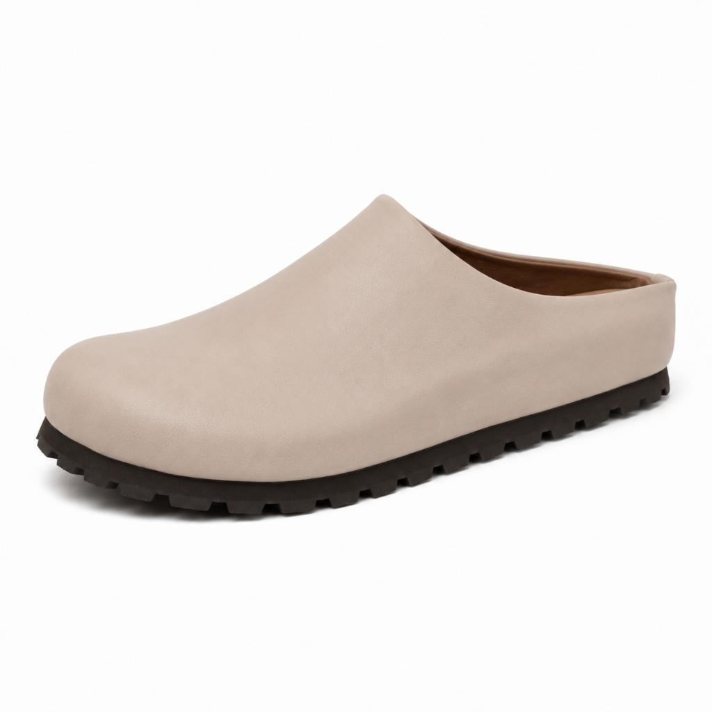 Annecy women's off-white leather sandals side profile