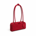 Luxembourg women's red shoulder bag faux-suede detail