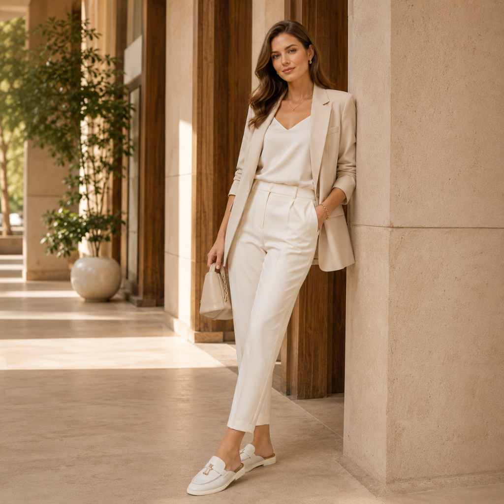 Madeleine women's white mules additional view