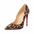 Versailles women's leopard print court shoes side profile