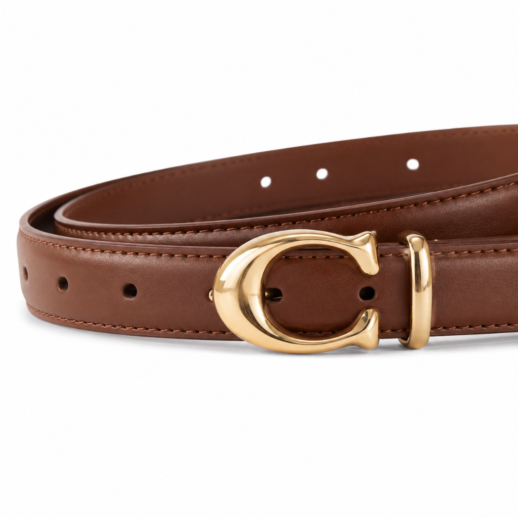Bellagio women's brown leather belt strap detail