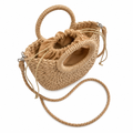 Sorrento women's khaki shoulder bag closure detail
