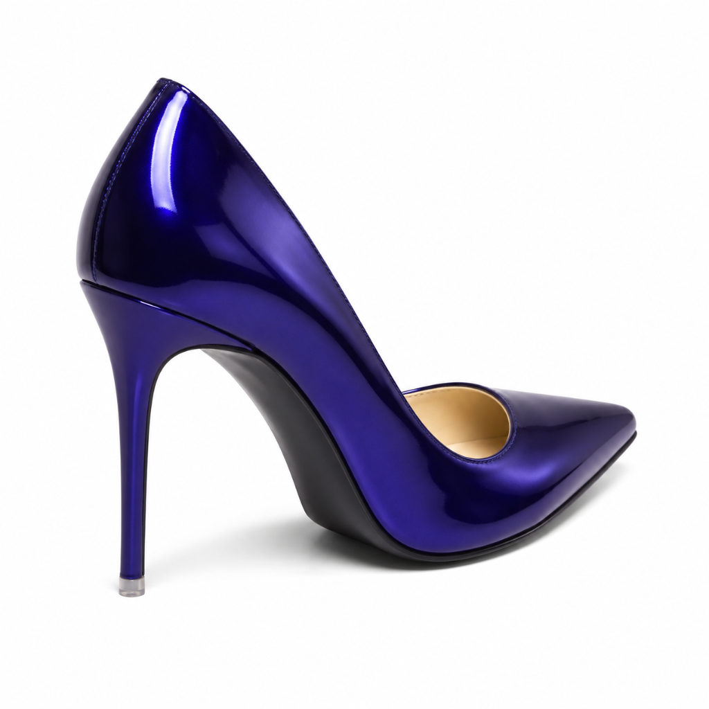 Annecy women's purple court shoes heel detail