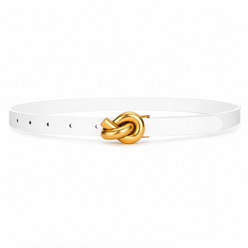 Vienna women's white leather belt