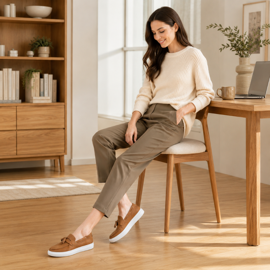 Monaco women's brown loafers additional view