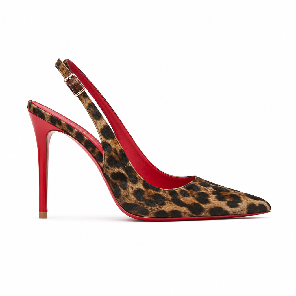 Saint-Tropez women's red leopard print court shoes