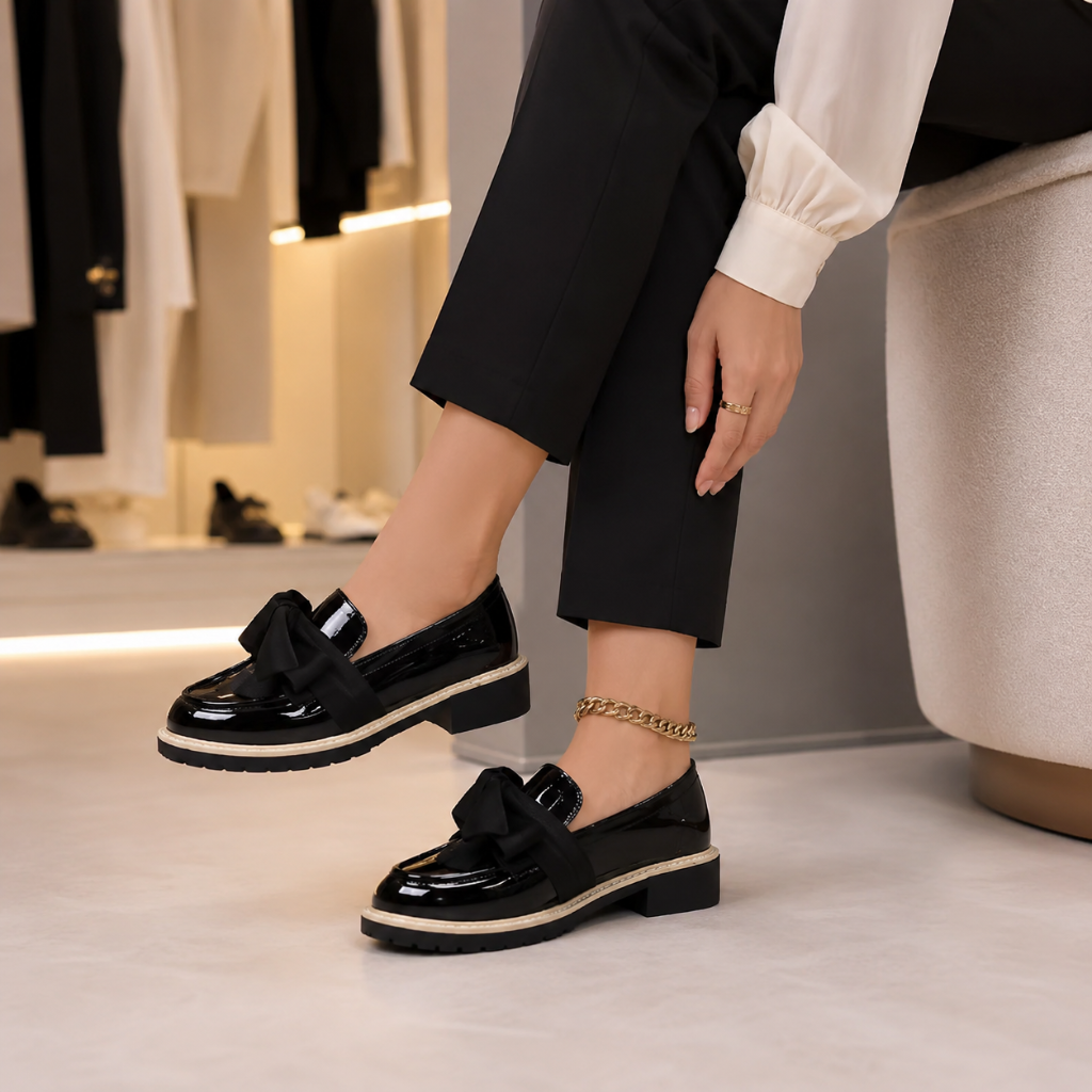 Strasbourg women's black loafers alternate angle