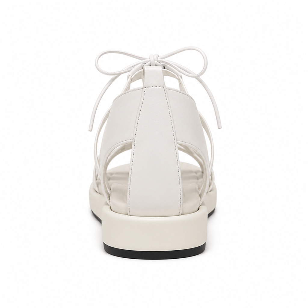 Monaco women's white sandals fastening detail