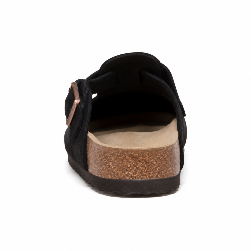 Loire women's black sandals pleated detail