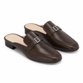 Luxembourg women's brown mules side profile