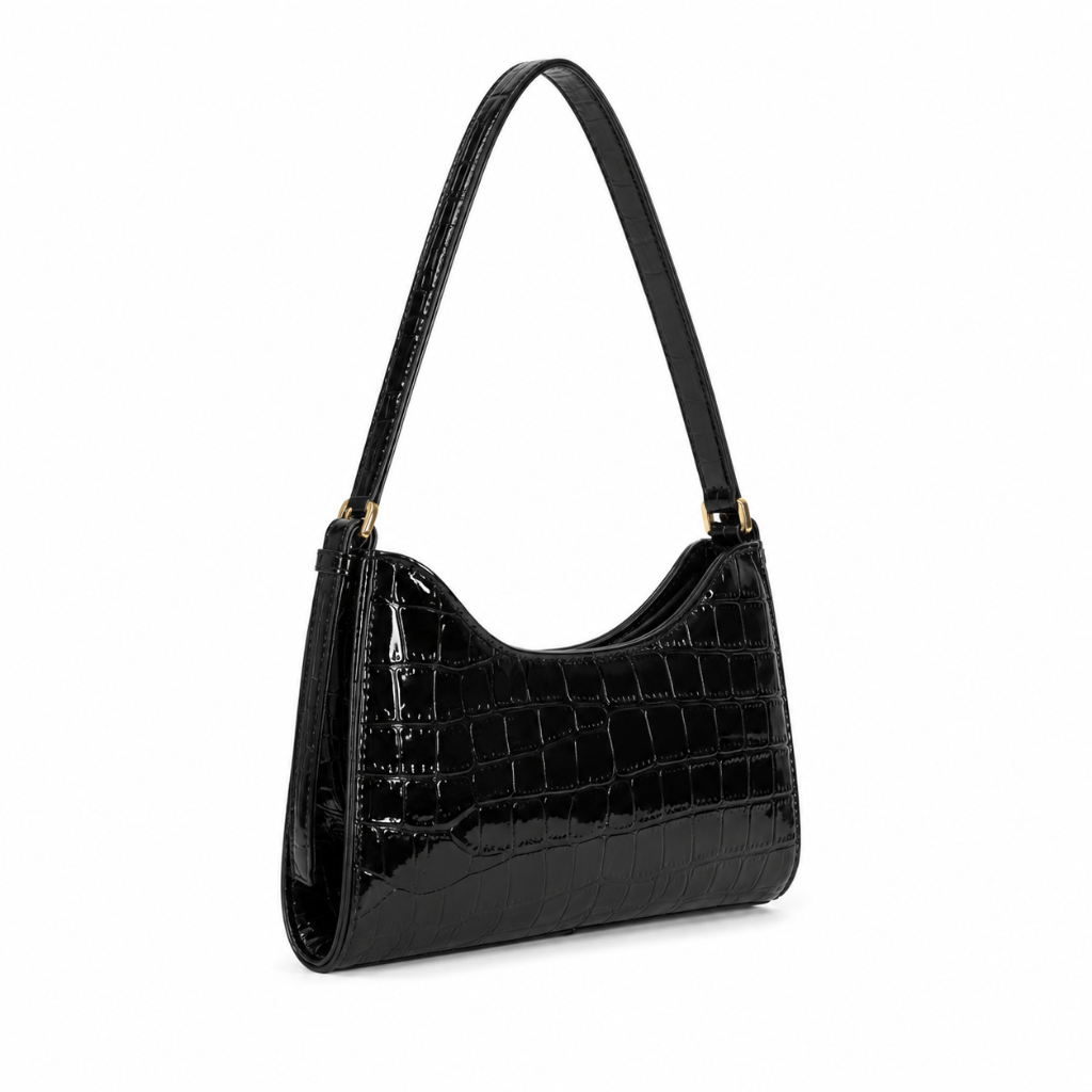 Capri women's black handbag side profile