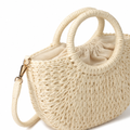 Sorrento women's white shoulder bag material detail