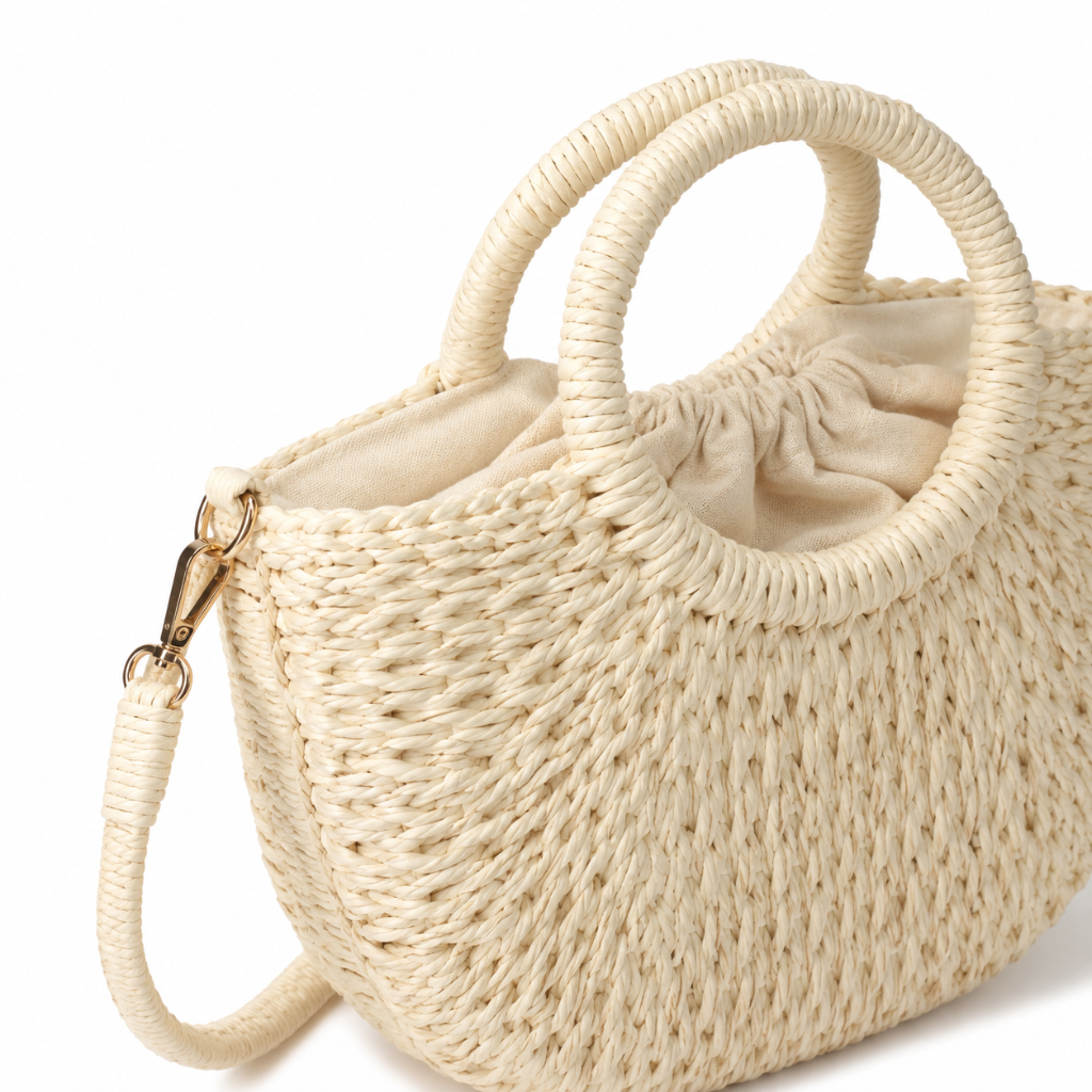 Sorrento women's white shoulder bag material detail