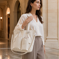 Madeleine women's white tote bag alternate angle