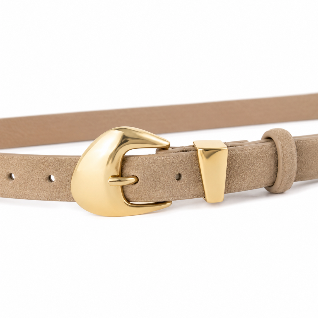 Marbella khaki suede strap detail