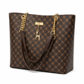 Venice women's dark brown tote bag side profile