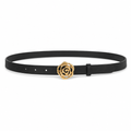 Lisbon women's black leather belt