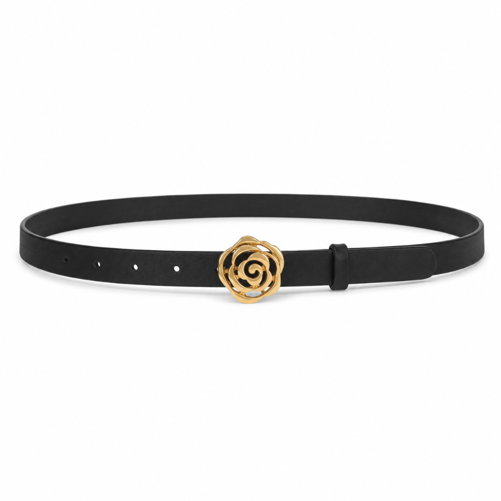 Lisbon women's black leather belt