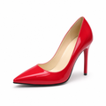Annecy women's red court shoes side profile