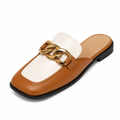Tuileries women's caramel mules side profile