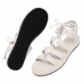 Monaco women's white sandals upper detail