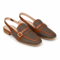 Milan women's caramel mules side profile