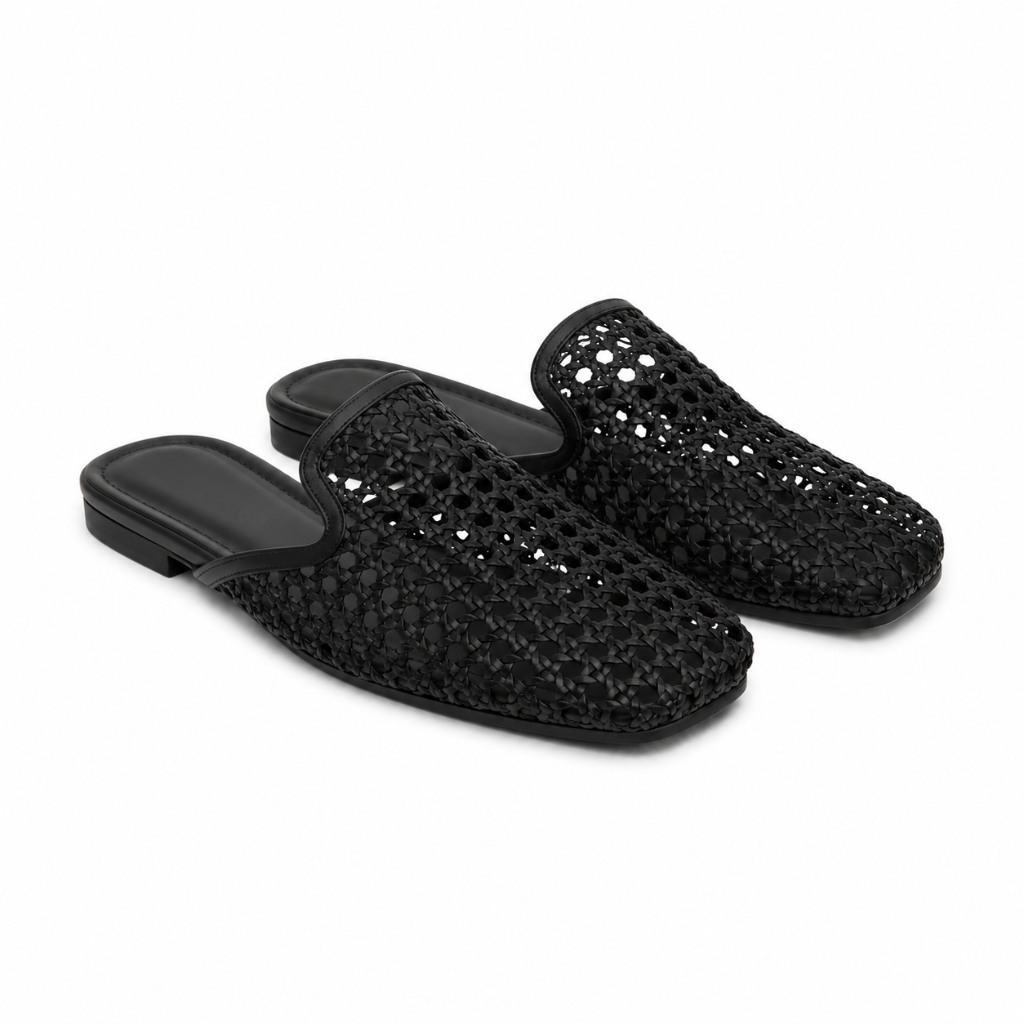 Concorde women's black mules side profile