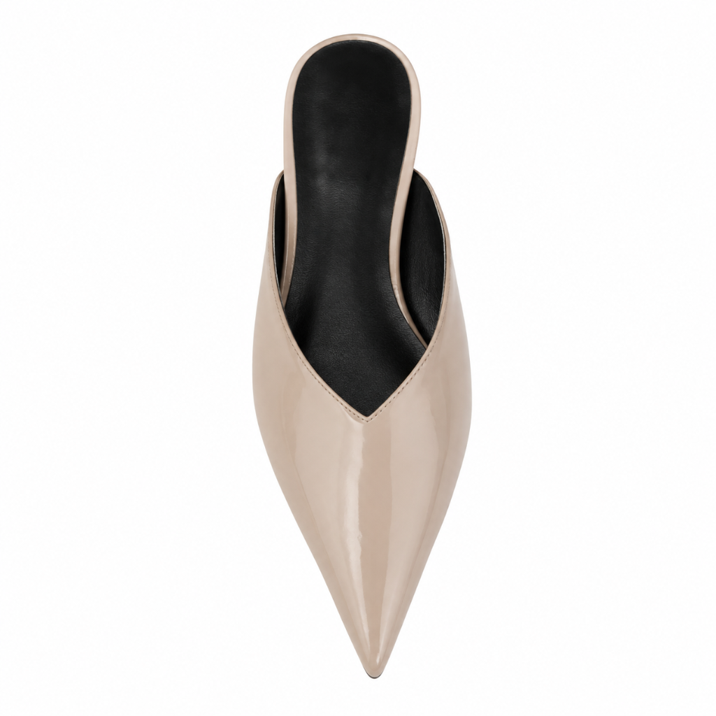 Venus women's nude mules stitched detail