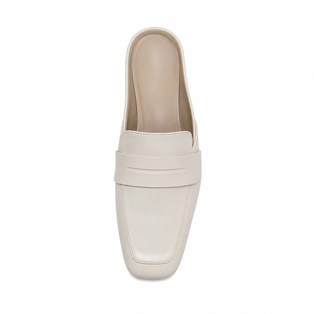 Sorbonne women's white mules side profile