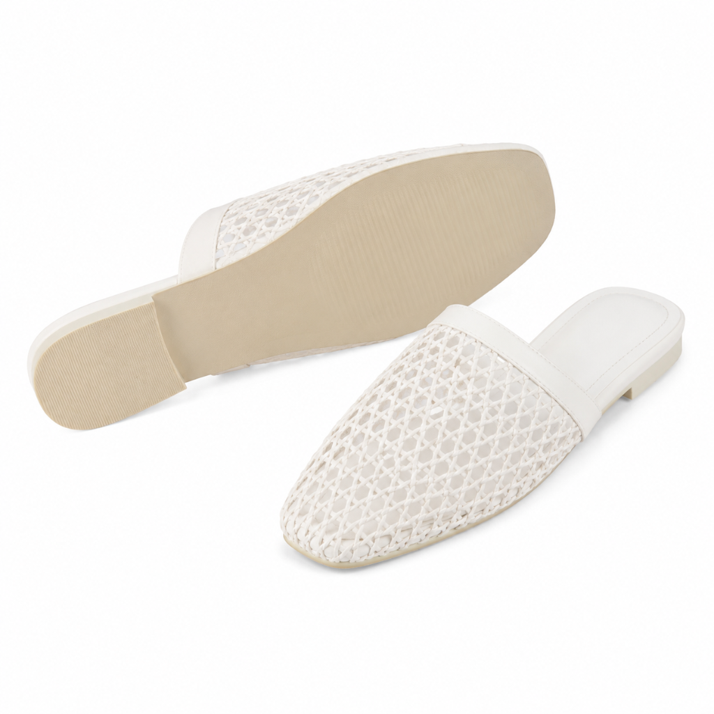 Concorde women's white mules upper detail