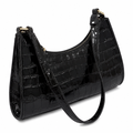 Capri women's black handbag alligator-effect detail