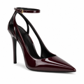 Paris women's burgundy court shoes side profile