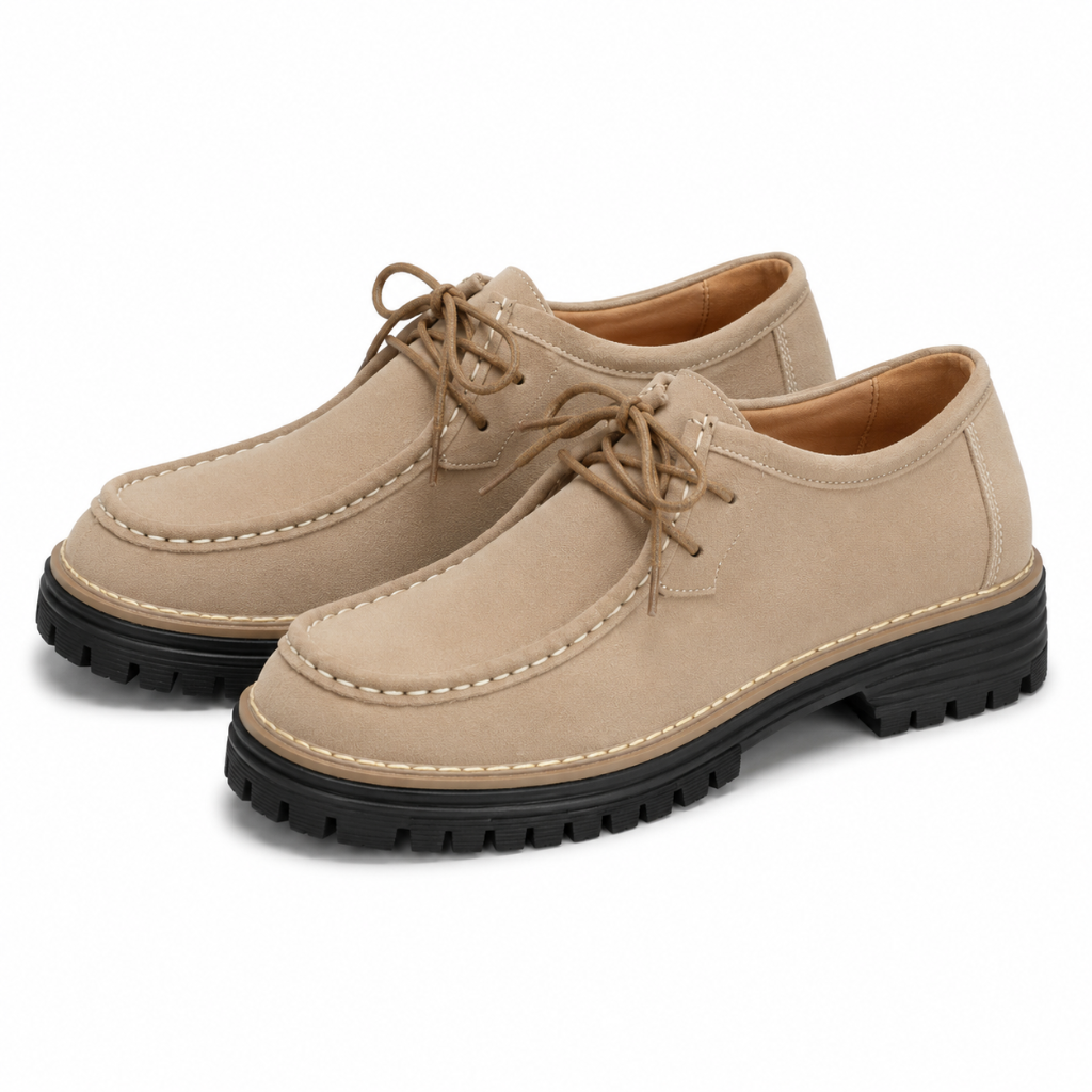 Loire women's khaki loafers side profile