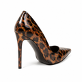 Strasbourg women's leopard print court shoes heel detail