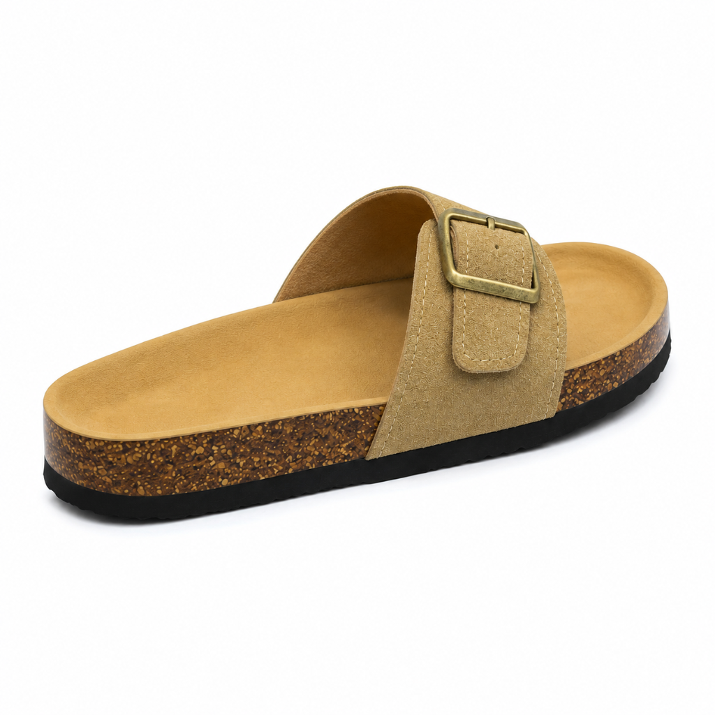 Montmartre women's caramel sandals rear view