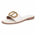 Lyon women's white sandals side profile