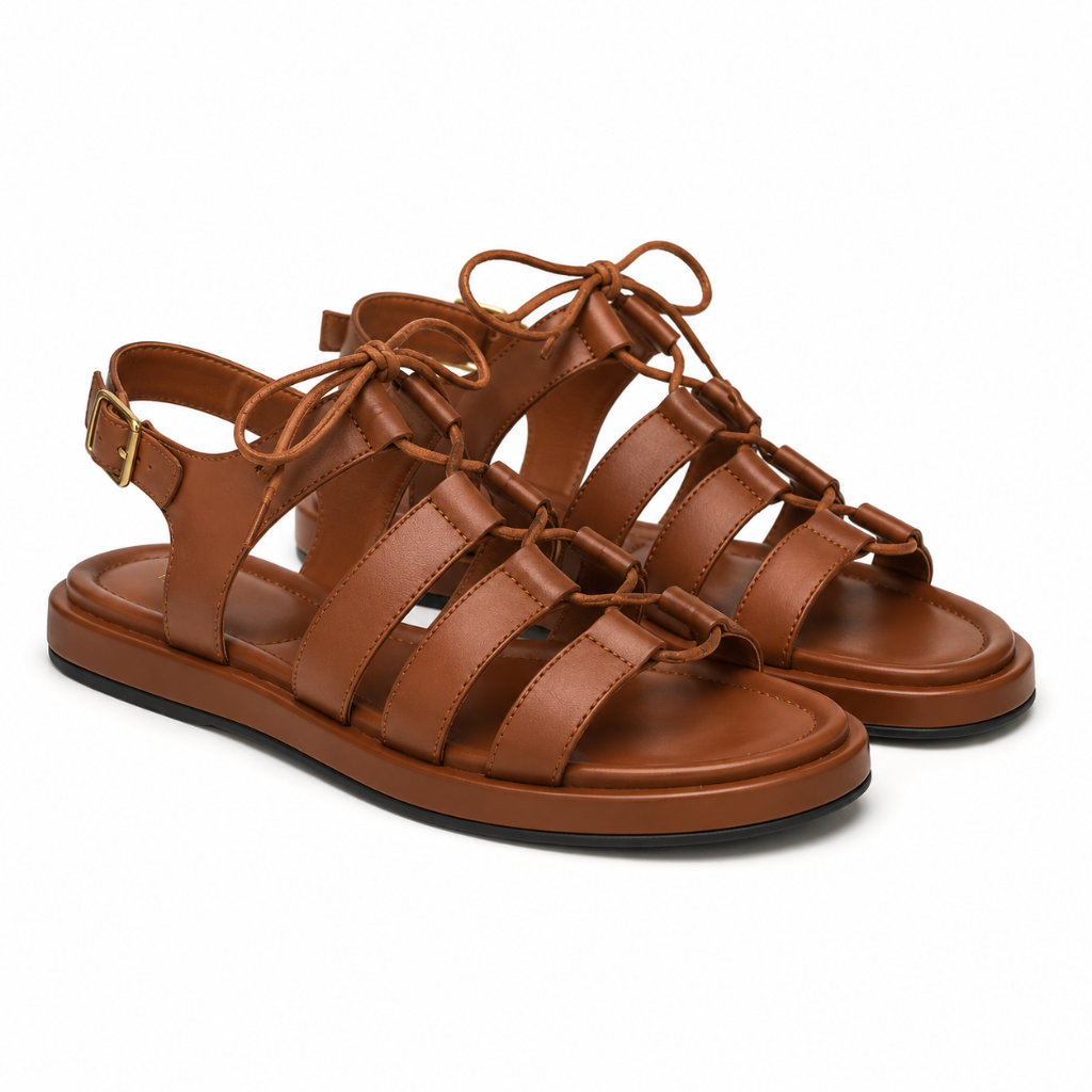 Monaco women's brown sandals side profile