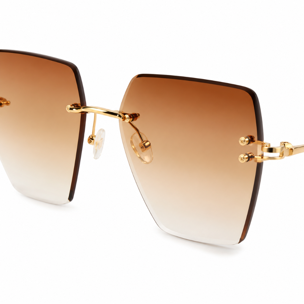 Ibiza women's gold and tea sunglasses side profile
