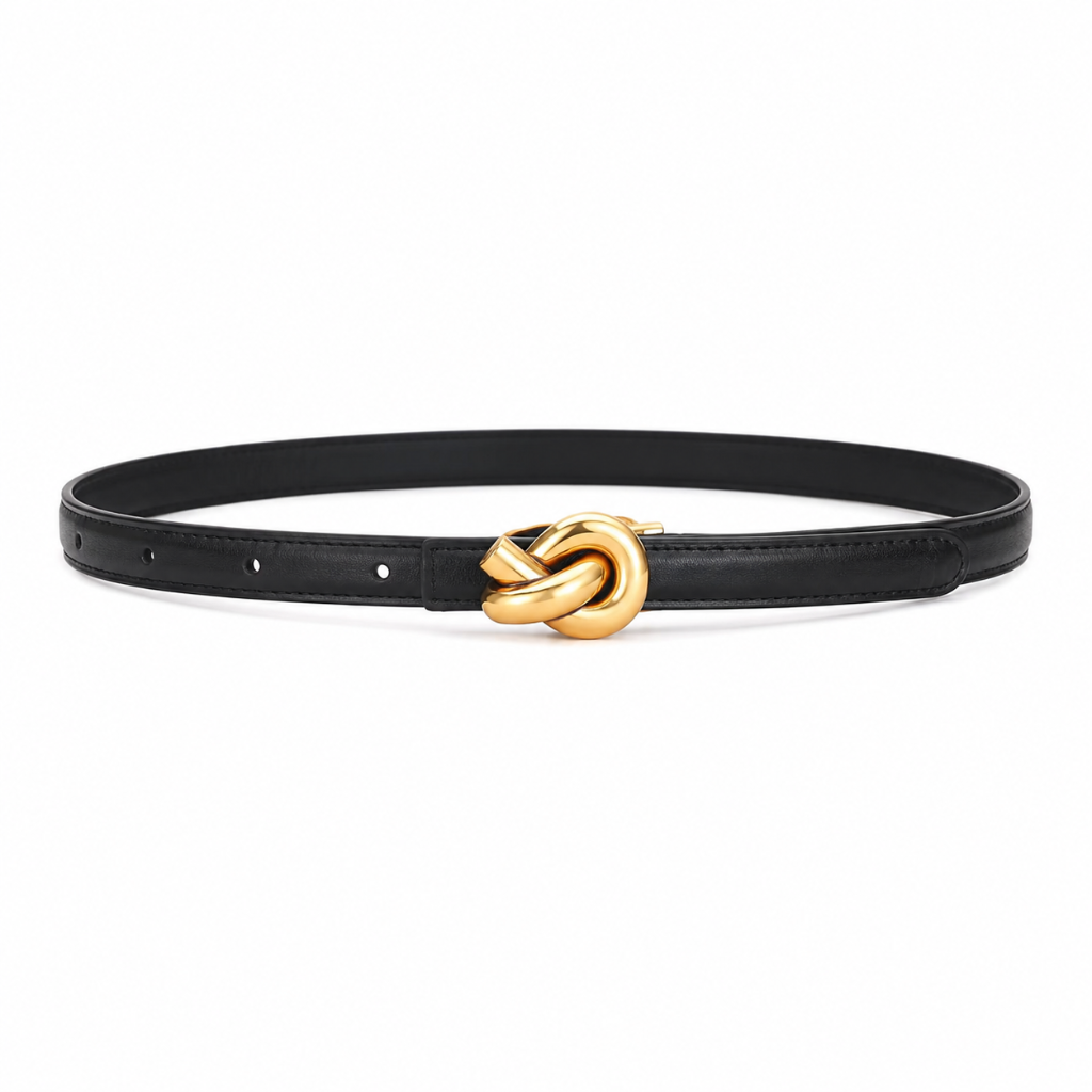 Vienna women's black leather belt