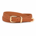 Sicily women's light brown leather belt buckle detail