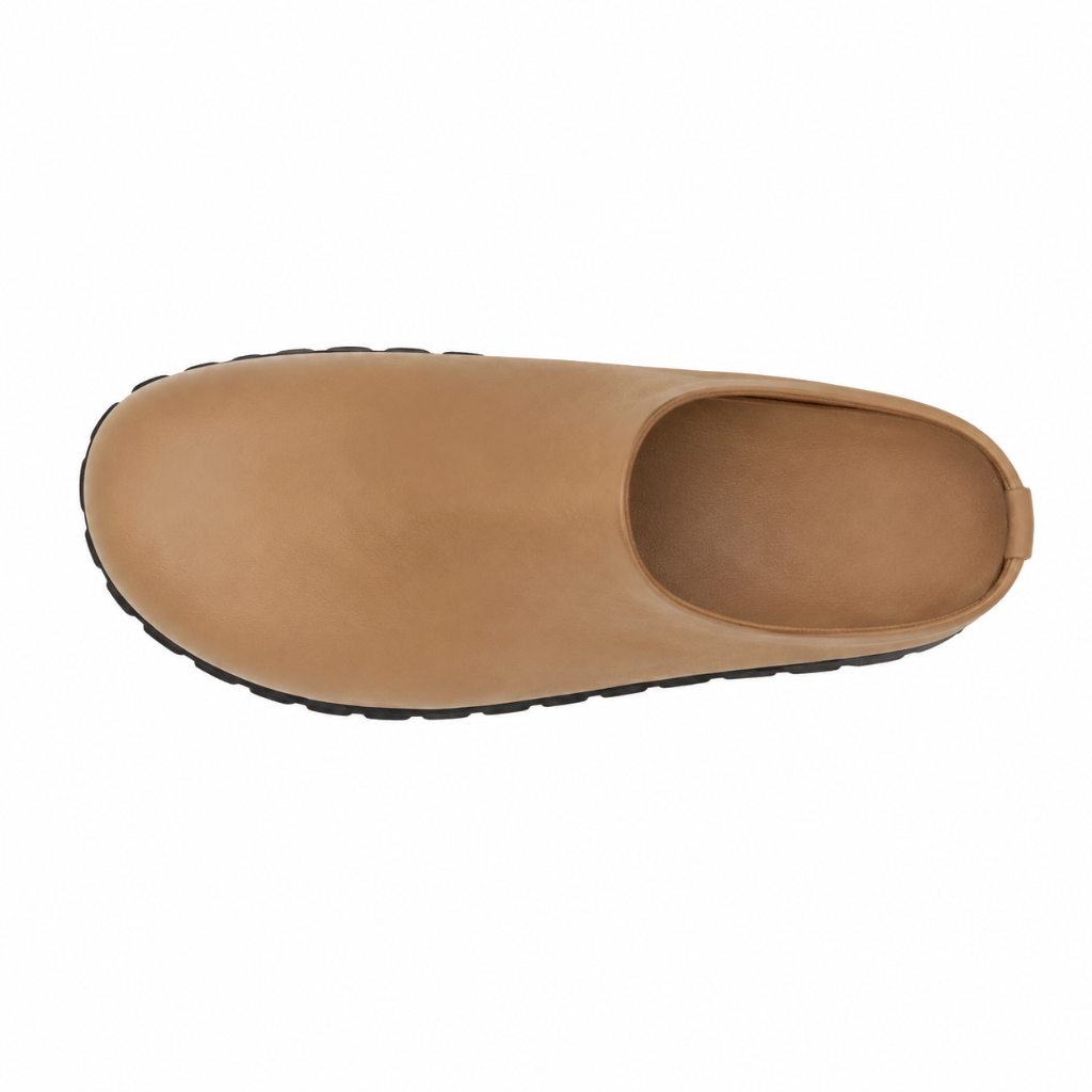 Annecy women's brown leather sandals low heel profile