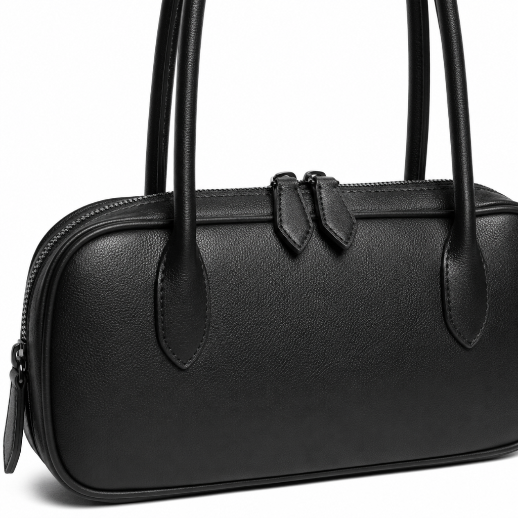 Bastille women's black shoulder bag side profile