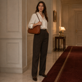 Sorbonne women's light brown shoulder bag strap detail