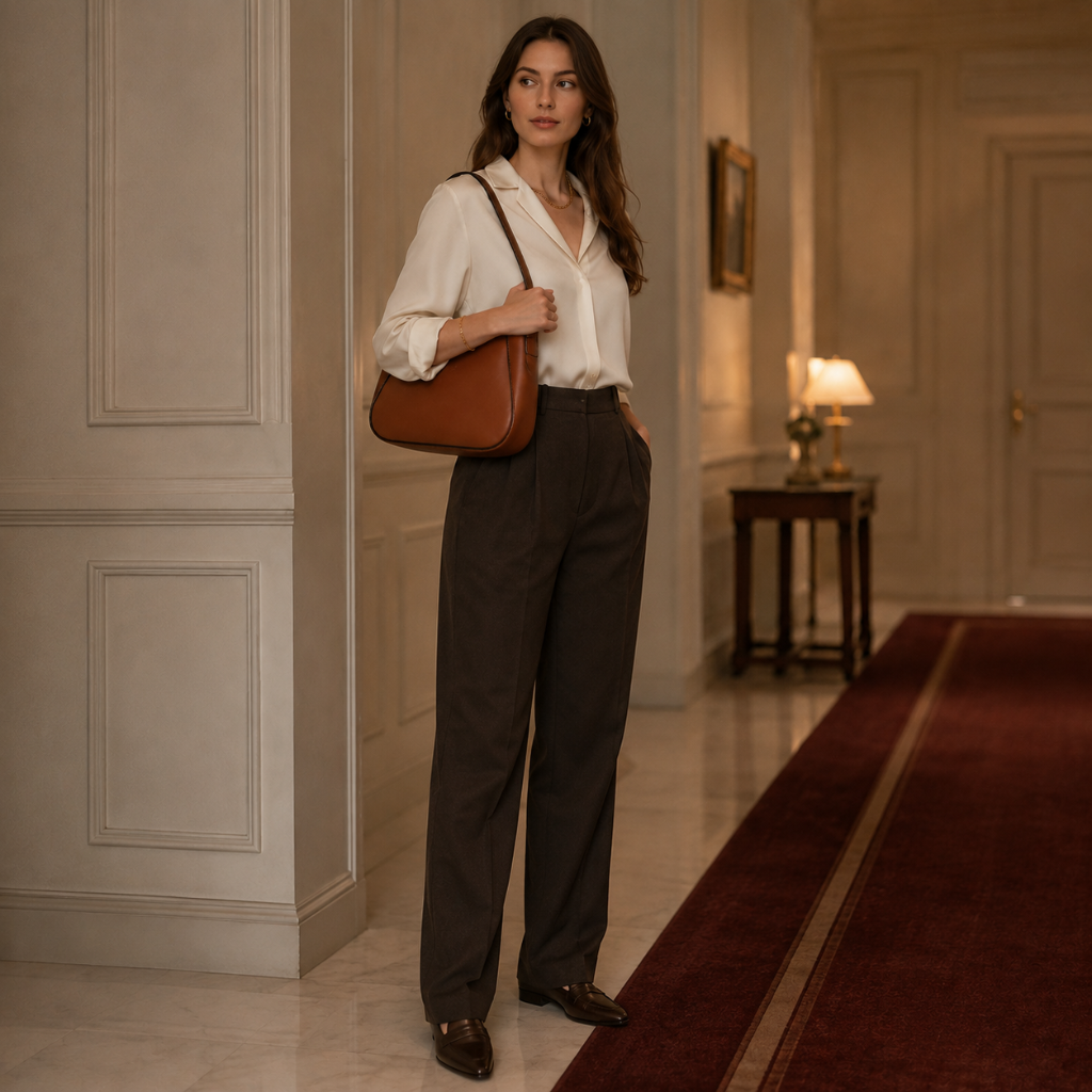 Sorbonne women's light brown shoulder bag strap detail