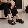 Cannes women's black sandals alternate view