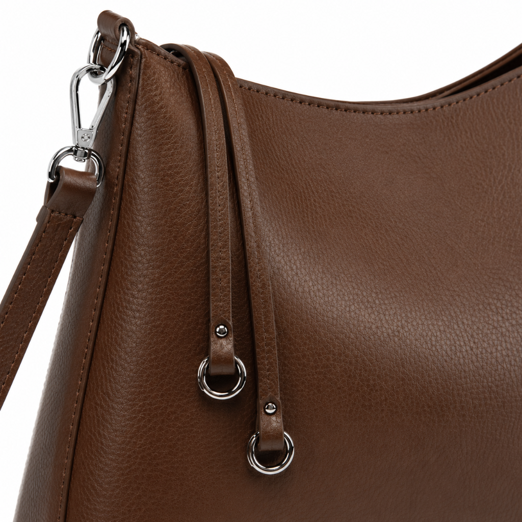 Opera women's brown shoulder bag side profile