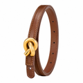Vienna women's brown leather belt strap detail