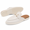 Madeleine women's white mules sole detail