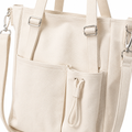Madeleine women's white tote bag side profile