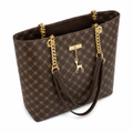 Venice women's dark brown tote bag tassel detail